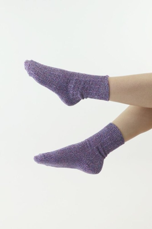 Pletené ponožky Thermona modro-fialové - Doplňky čepice, rukavice a šály
