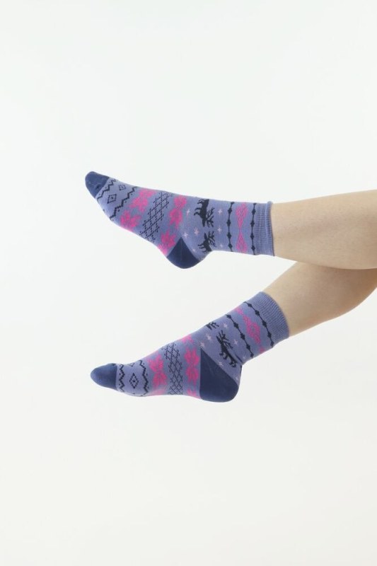 Thermo ponožky Norweg světle modré se soby - Doplňky čepice, rukavice a šály