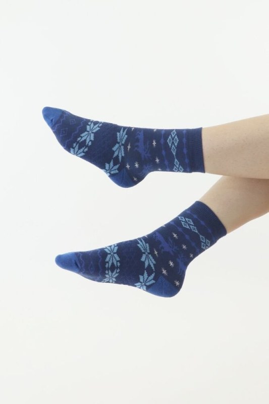 Thermo ponožky Norweg tmavě modré se soby - Doplňky čepice, rukavice a šály
