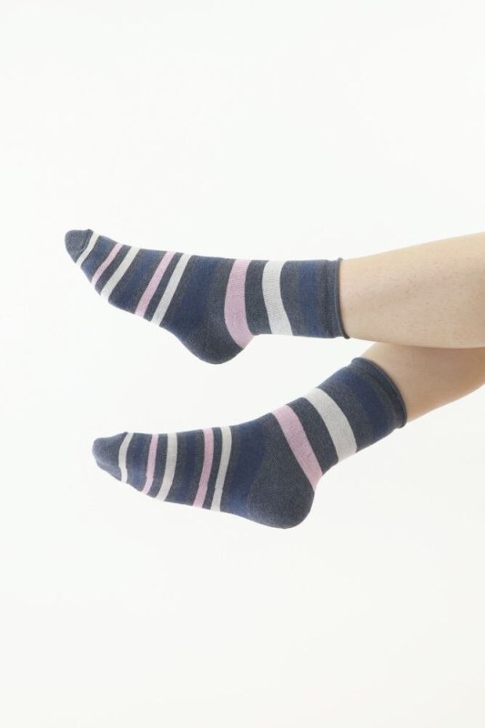 Thermo ponožky Stripe šedé s pruhy - Doplňky čepice, rukavice a šály