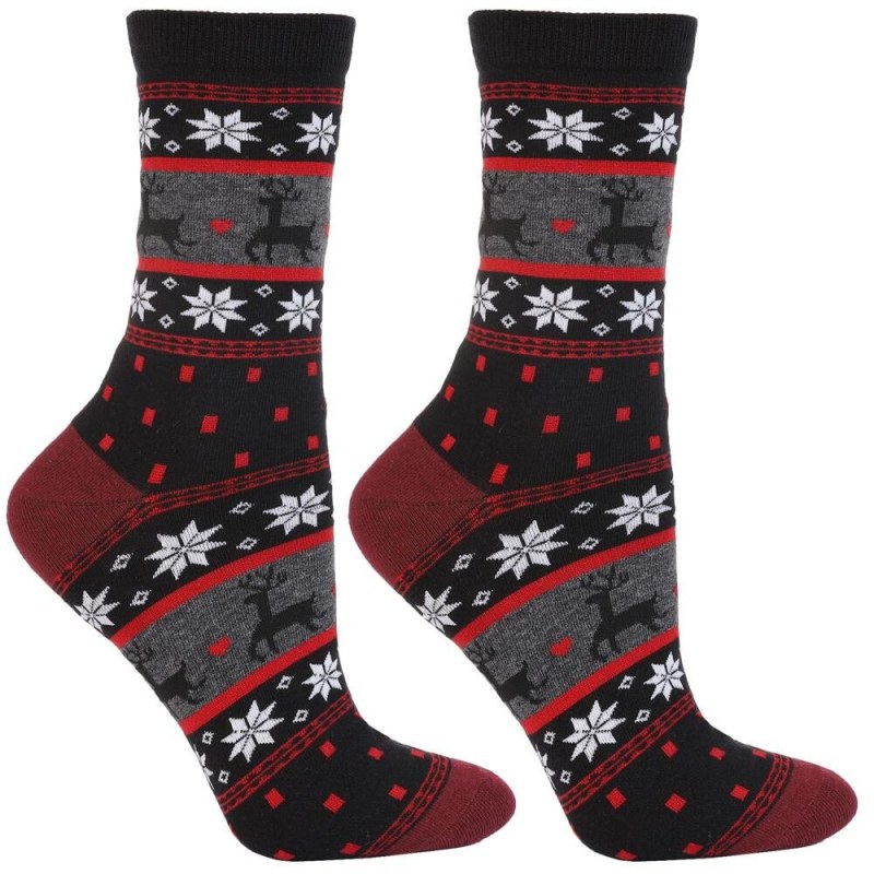 Vánoční ponožky Norvegia černé s norským vzorem - Doplňky ponožky