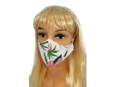 Ochranné masky pro opakované použití model 8739835 - Růžové květy - bavlna 100 % - 2 kusy