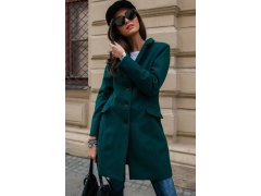 Dámský kabát 184493 tmavě zelený - Roco Fashion