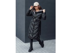 Dámský prošívaný kabát s&nbsp;kapucí model 22373472 černý - FashionStreet