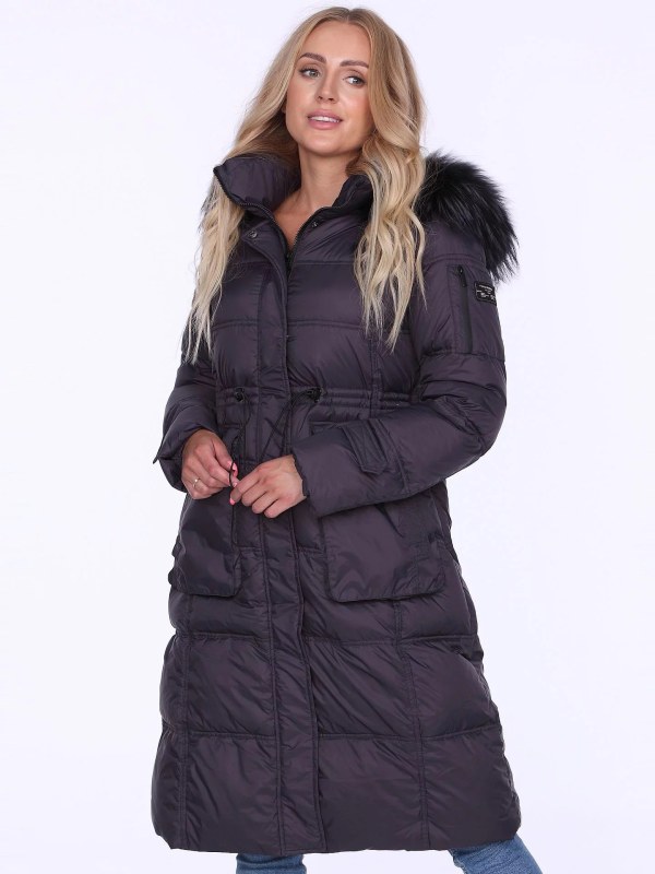 Dámský kabát Coat tmavě šedý model 20771772 - PERSO - kabáty