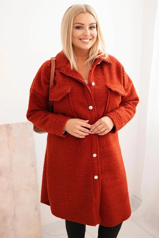 Dámský kabát Plus Size s vlnou - Kesi model 22077001