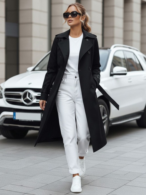 Dámský kabát černý model 22082241 - FashionStreet