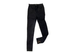 Černé džínové kalhoty model 14794873 high waist s řetízky na nohavicích 1300 - Zoio