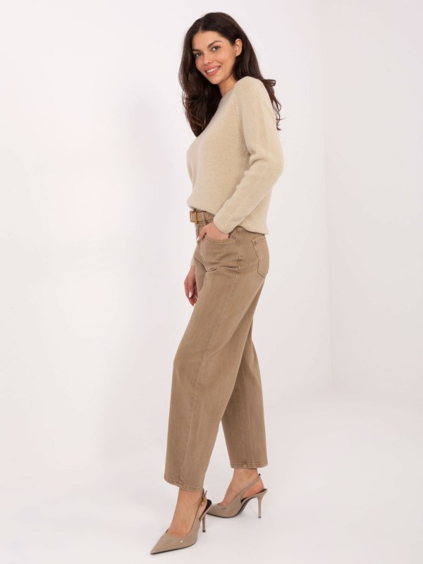 Dámské riflové kalhoty hnědé model 21954779 - FPrice