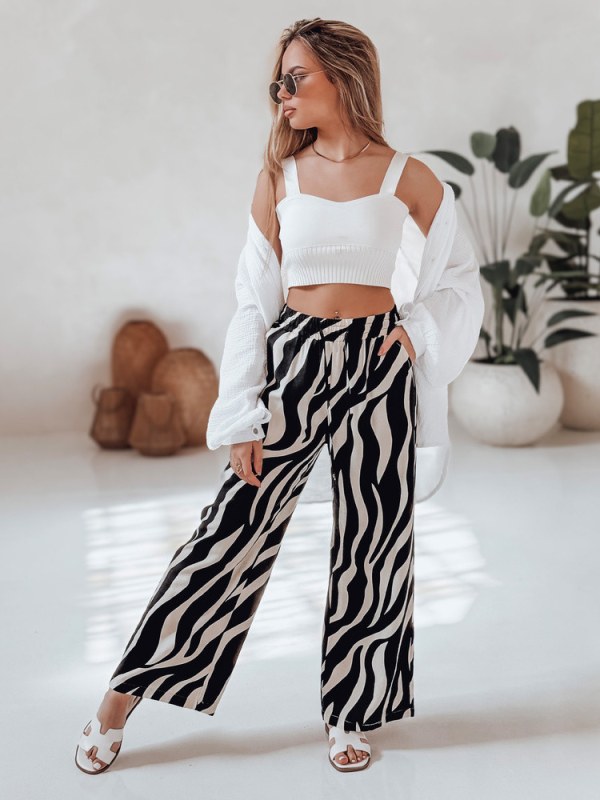 Dámské pruhované kalhoty se širokými nohavicemi  model 22270409 - FashionStreet