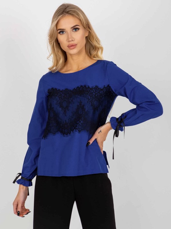 Dámská halenka model 20847149 Královská modř s černou - FPrice - halenky