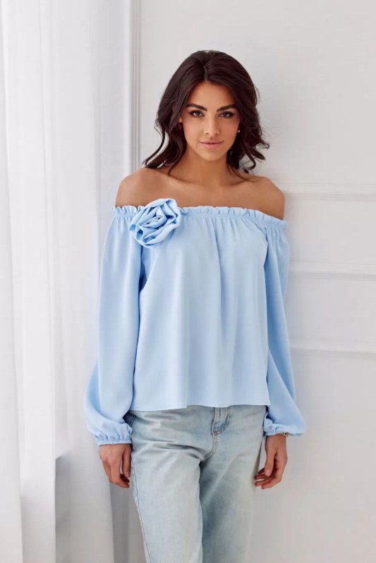 Halenka BLU0180 světle modrá - Roco Fashion