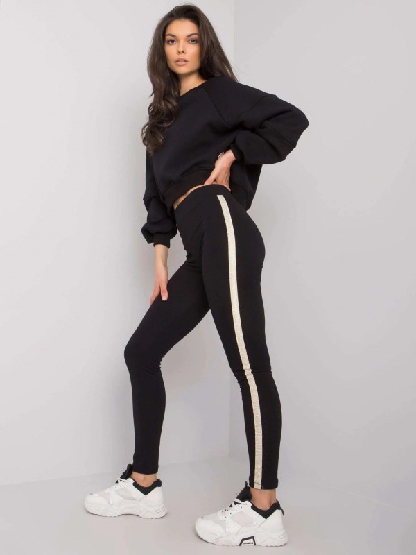 Dámské legíny RV LG Černá se zlatou Rue model 21122198 - Rue Paris - Dámské kalhoty