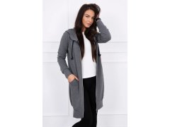 Mikina s kapucí model 22264455 tmavě šedá - Kesi