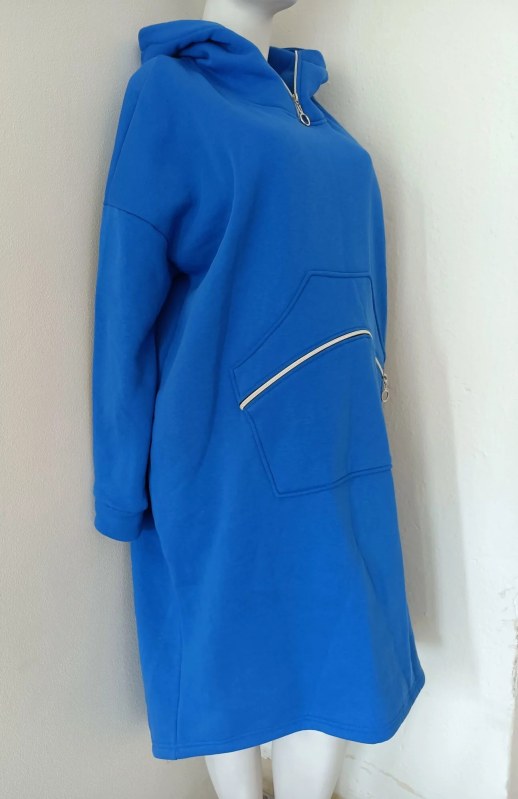 Dámská dlouhá teplá mikina model 21140216 modrá - FPrice - Dámské mikiny