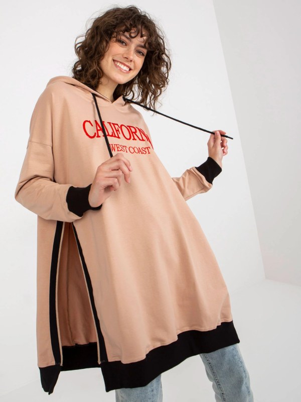 Dlouhá mikina VI BL model 21205153 hnědá - FPrice - Dámské mikiny