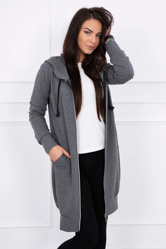 Mikina s kapucí model 22264455 tmavě šedá - Kesi