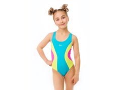 Dívčí jednodílné plavky model 19767590 tyrkysové neonové - SPIN