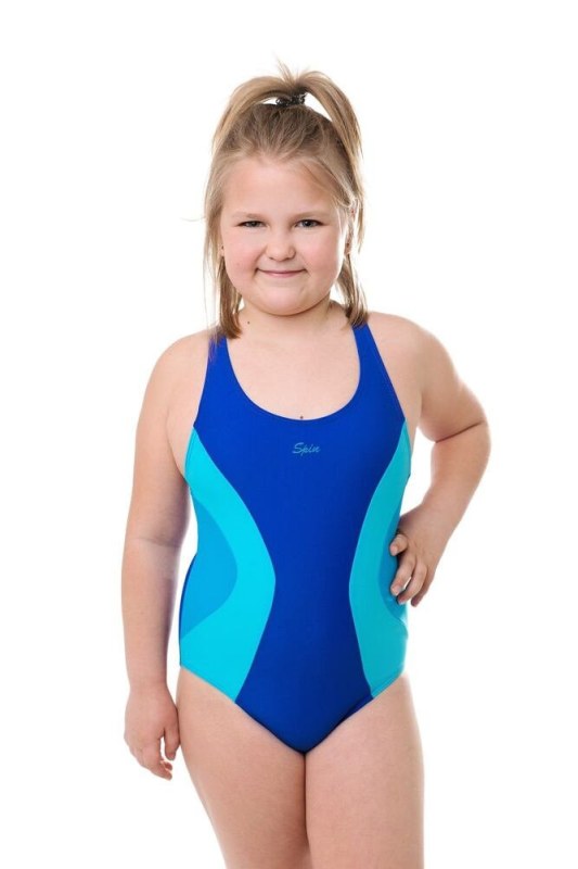 Dívčí jednodílné plavky Bibione II modro-tyrkysové - Dámské plavky