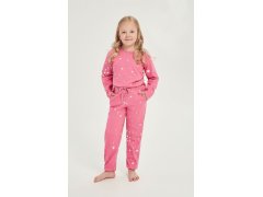 Zateplené dívčí pyžamo růžové s model 18836639 - Taro