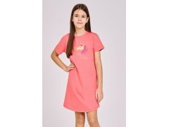 Dívčí noční košile Mila růžová s jednorožcem