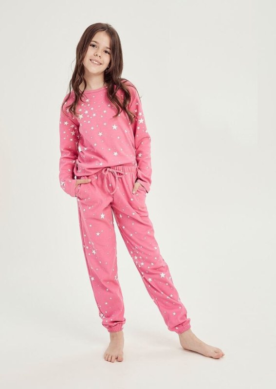 Zateplené dívčí pyžamo růžové pro model 18836649 - Taro - Dámské pyžama