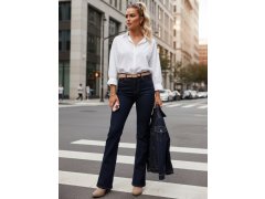 Dámské džíny s vysokým pasem model 22067247 tmavě modré - FashionStreet