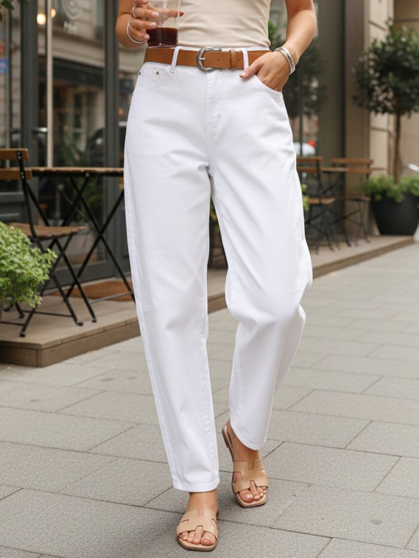 Dámské džíny s páskem model 22145663 bílé - FashionStreet