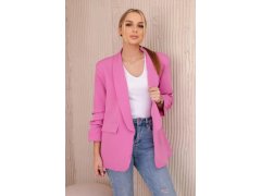 Sako s&nbsp;klopami elegantní model 20843831 tmavě růžová - Kesi