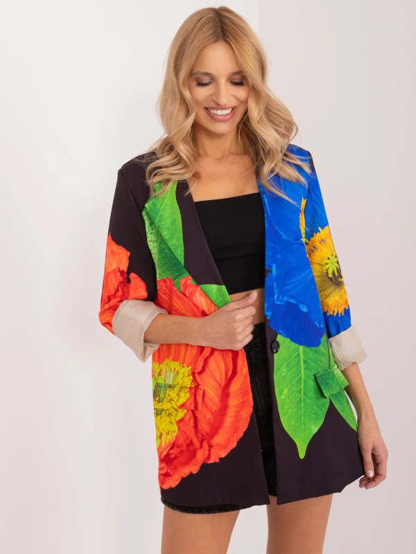 Dámské sako DHJ MA 18525 model 20985395 Černá mix vzor - FPrice