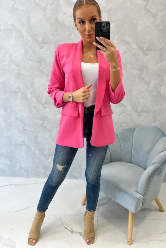 Sako s klopami model 22145658 růžové - Kesi
