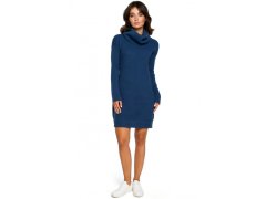 Dámské svetrové šaty BK010 tm. modrá - Bewear