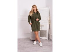 Dámské šaty s&nbsp;kapucí Khaki zelená model 21859212 - Kesi