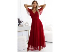 Duga sukienka z&nbsp;dekoltem i&nbsp;krótkim model 20588350 - numoco basic