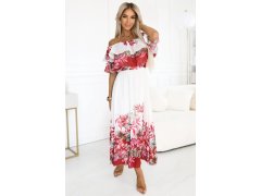 Dlouhé letní španělské šaty s červeným květinovým model 21176213 - numoco basic