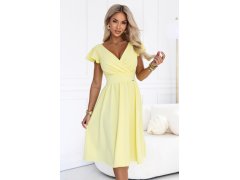 MATILDE Šaty s&nbsp;výstřihem a&nbsp;krátkými rukávy – žluté model 22297225 - numoco