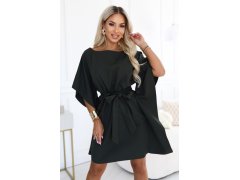 SOFIA Dámské šaty typu s&nbsp;vázáním v&nbsp;pase – tmavě khaki model 22349681 - numoco