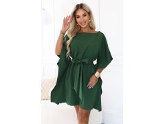 SOFIA Dámské šaty typu s vázáním v pase – zelené model 22351177 - numoco