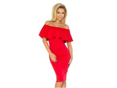 Červené šaty s volánkem model 4977157 - numoco