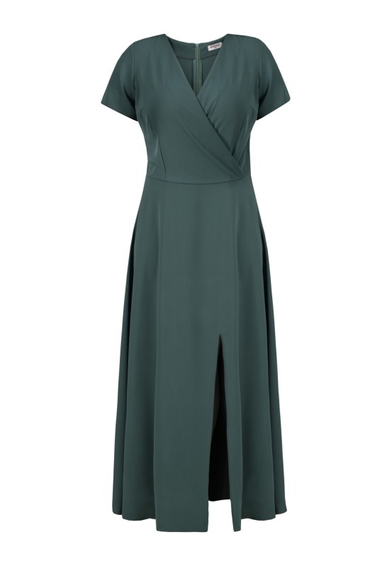 Dámské šaty SA562 tm. zelená - Karko - Dámské kabáty