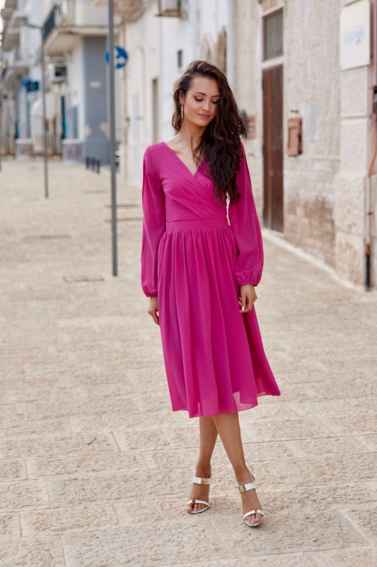 Dámské šaty SUK0372 Tmavě fialová - Roco Fashion - Dámské saka