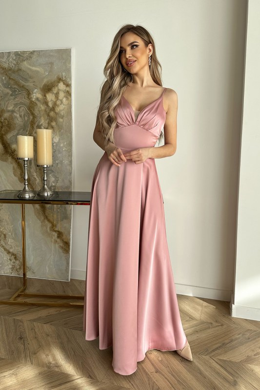 Dámské večerní šaty 282 Pudrově růžová - Bicotone - Doplňky čepice, rukavice a šály