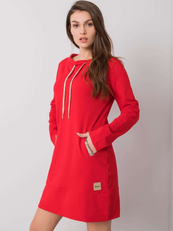 Dámské šaty RV SK model 19669257 Červená - FPrice - Doplňky čepice, rukavice a šály