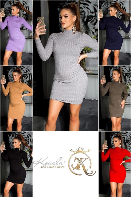 Sexy pletené šaty JM-98302 černé - FPrice Sexy pletené šaty JM-98302 černé - FPrice - saka
