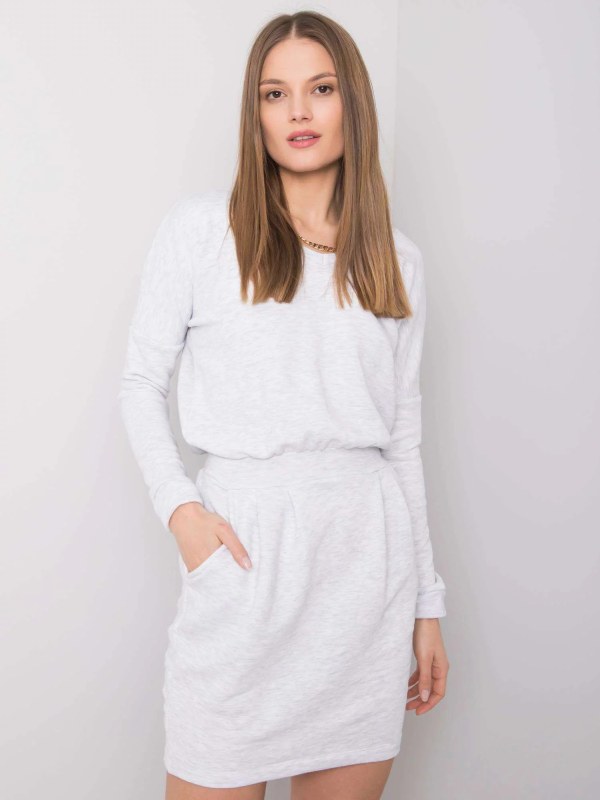 Dámské šaty RV SK model 20727673 světle šedé - Rue Paris - saka