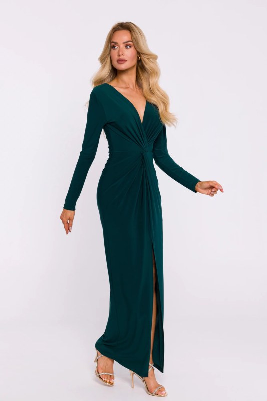 Dámské šaty model 20849710 tmavě zelené - Moe - saka