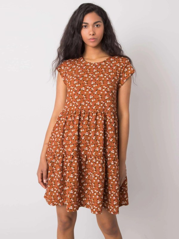 Dámské šaty model 20965290 001 Hnědá s&nbsp;květy - FPrice - saka