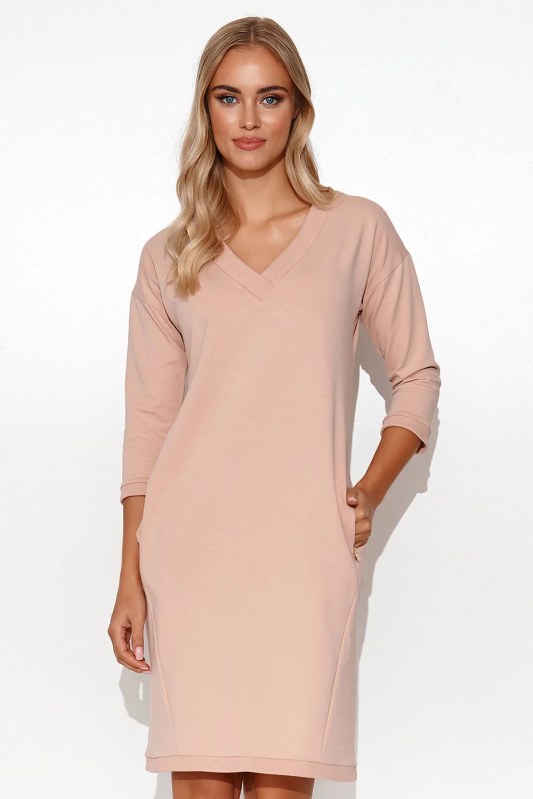 Denní teplákové šaty model 21095310 béžové - Makadamia - saka