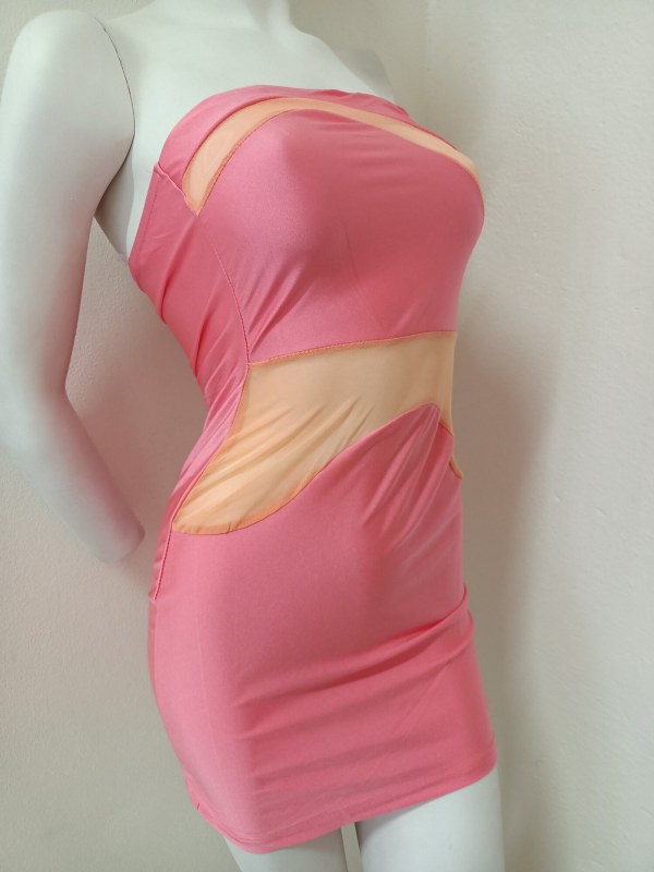 Dámské sexy šaty model 21223820 růžové - Koucla