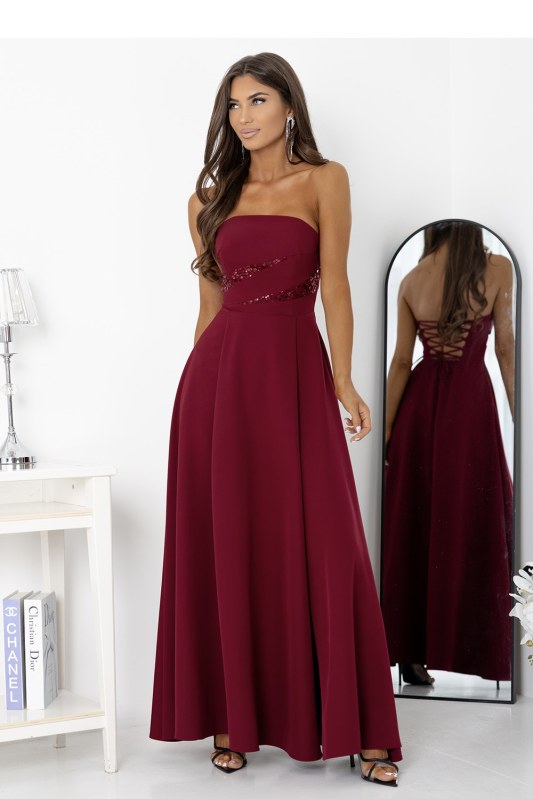 Dámské dlouhé šaty model 21924384 bordó - With You - Dámské saka